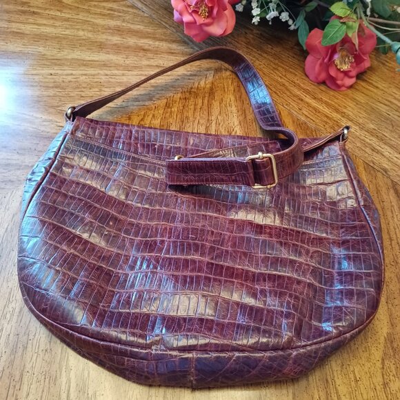 Antonio Scepi Brown Crocodile Leather Saddle Messenger Bsg - Picture 13 of 16